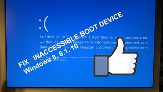 INACCESSIBLE BOOT DEVICE Windows 8 8 1 10 Easiest Way to Fix Deutsch [upl. by Watson]