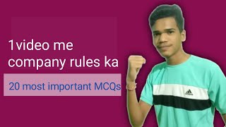 Most Important 20 MCQS of Company rules UPSC [upl. by Adli445]