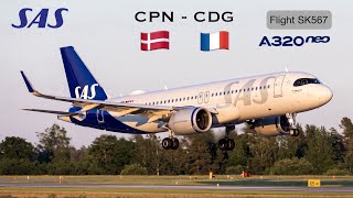 SAS  Scandinavian Airlines  Copenhagen 🇩🇰  Paris 🇫🇷 A320 Neo [upl. by Name]