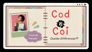 COD  COI  Un complément dobjet cest quoi Le complément dobjet direct et indirect CODCOI [upl. by Akirdnahs]