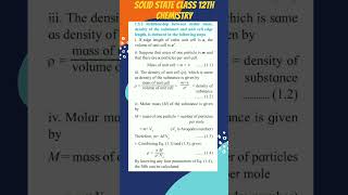 Relationship between molar mass density of the substance and unit cell edge length  shorts [upl. by Mutua]