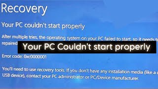 How to fix “Your PC couldn’t start properly” error code 0xc0000001 without losing apps or data [upl. by Idnil]