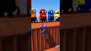 Spiderman vs Minions Epic Ragdoll Battle in GTA V  Episode 344 gta5 shorts gta [upl. by Gustin637]