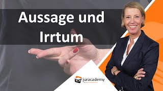 Aussagedelikte  Übersicht  Irrtum §§ 153 ff StGB ► juracademyde [upl. by Tye]