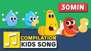 BRUSH AND WASH AND OTHER SONGS  30MIN  LARVA KIDS  SUPER BEST SONGS FOR KIDS [upl. by Byrom]