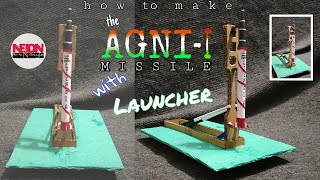 How to make a missile with launcher making agni missile  model for school project [upl. by Nomar]