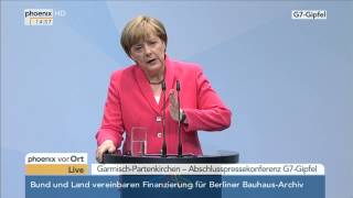 G7Gipfel PK von Angela Merkel zu den Ergebnissen am 08062015 [upl. by Roby]