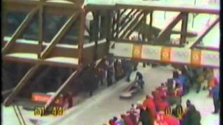 1984 Winter Olympics  Twoman Bobsled 3rd Run  Part 1 [upl. by Epilif]