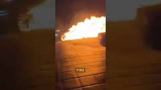 Dodge Driver Sets Car on Fire While Trying to Drift [upl. by Retrac]