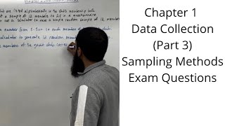 Edexcel AS Level Maths  Chapter 1 Data Collection Part 3  Sampling Methods Exam Questions [upl. by Rawdan]