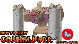 How To Draw Conkeldurr Pokemon  Drawing Animals [upl. by Stepha724]