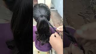 Simple short ponytail hairstyle hairstyle ytshorts shorts trending [upl. by Garratt]