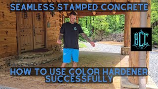 How to stamp concrete using color hardener [upl. by Etnaid]