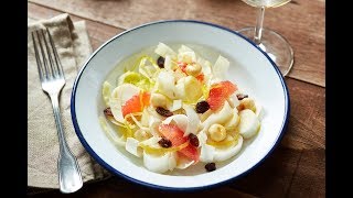 NutFruitRecipe  Endive salad with candied lemon raisins and macadamia nuts [upl. by Divaj]