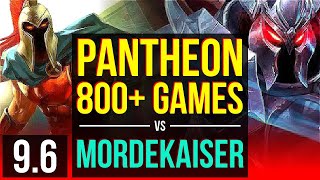 PANTHEON vs MORDEKAISER TOP  800 games  NA Grandmaster  v96 [upl. by Willey]