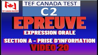 TEF Canada Speaking C2  Epreuve Expression Orale  Immigration Canada  TEF Canada Test Video20 [upl. by Philipa]