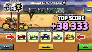 Hill Climb Racing 2  38333 Top Score in ABRUPT AUTOMOBILES [upl. by Gilman212]