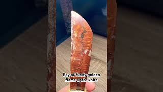 Very happy with this Bay of fundy Nova Scotia golden flame plume agate knife bayoffundy agates [upl. by Arundell333]