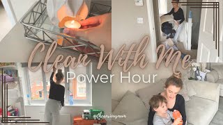 CLEAN WITH ME  POWER HOUR  REALISTIC CLEANING [upl. by Aetnahc296]