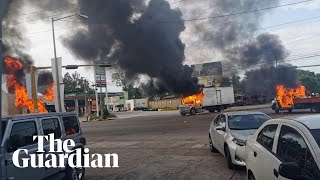 Violent clashes erupt between cartel gunmen and police in Mexico [upl. by Eisenberg]