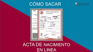 ⚡Guía rápida para sacar ACTA DE NACIMIENTO EN LÍNEA📑2020 [upl. by Miyasawa]