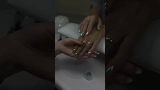 Beautiful nail art silver shiny nail paint nailart cute nails beautiful [upl. by Einot]