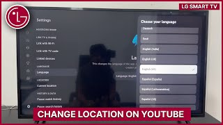 LG Smart TV How To Change Location On YouTube [upl. by Khudari]