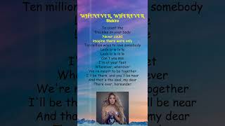 Shakira  Whenever Wherever Lyrics shorts [upl. by Harbard]