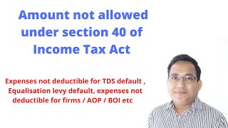 Amount not deductible under section 40 of Income Tax Act [upl. by Horbal]