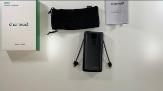 Charmast 20000mAh Power Bank with Built In Cables Demo [upl. by Ayiram214]