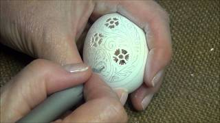 Victorian Lace Egg Carving Video from the Feathered Nest Bishop Hill IL [upl. by Angy]