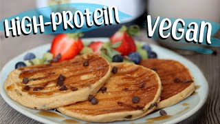 How To Make Pancakes  HighProtein Vegan amp GlutenFree [upl. by Nylknarf]