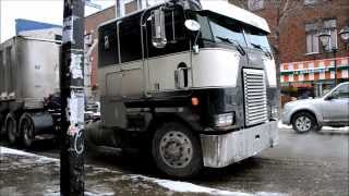 PETERBILT COE  INTL  FREIGHTLINER TRUCKS IN SNOW REMOVAL [upl. by Aidas508]