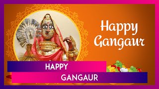 Happy Gangaur 2024 Wishes Images Greetings Quotes And Messages For Gauri Tritiya [upl. by Enorahs]