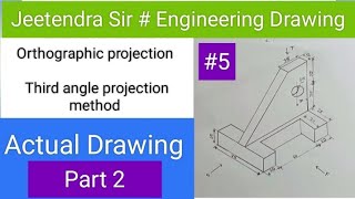 Orthographic projection QN5 Part 2 Engineering Drawing [upl. by Netnerb]