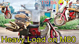 Heavy Load on Bajaj M80🔥M80 Pulling Weight  Vintage Bike Vlog Tamil  Mubbiil vlogs  2 Stroke Bike [upl. by Trevar275]