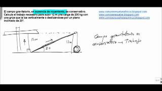 Fisica campo gravitatorio calcular trabajo para subir una carga [upl. by Nitsua951]