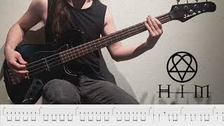 Join Me In Death  HIM bass cover amp tab [upl. by Yadroc182]