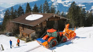 Winterdienst in den Alpen  Wie funktioniert eine Schneefräse Vorstellung Kahlbacher Traktor Kubota [upl. by Nolrak141]