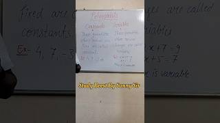 Constants amp Variables education 10thmaths youtube shorts [upl. by Zeralda]