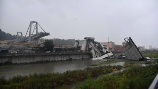 Unglück in Italien Autobahnbrücke in Genua eingestürzt [upl. by Millie135]