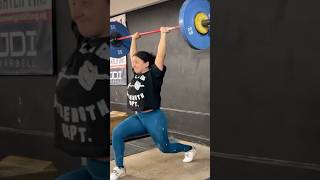 The heaviest clean and jerk compex yet girlswholift weightlifting 58 [upl. by Oizirbaf]