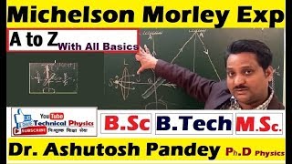 Michelson Morley Experiment  Theory of Relativity  Lecture part 1 in hindi by Dr Ashutosh Pandey [upl. by Rebmaed27]