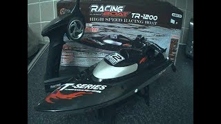 new rc boat 2018 unboxingfirst look toprace tr1200 30mph 13022018 aka feilun ft012 [upl. by Anigar]