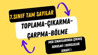 20 SORUDA TAM SAYILARDA 4 İŞLEM MEB BURSLULUK SORULARI [upl. by Lewiss268]