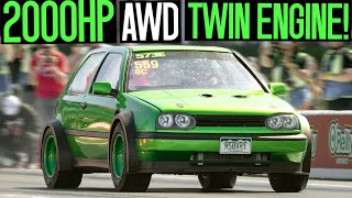 TWIN ENGINE VW Golf returns with 2000HP [upl. by Frodin481]