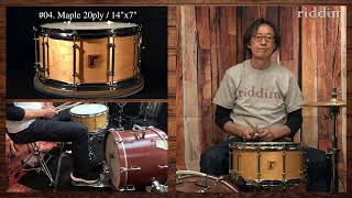 04 Maple 20ply  14quot x7quot Snare Drum [upl. by Noyad580]