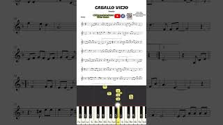 🎼 CABALLO VIEJO  Notas en Piano  Biblioteca de Partituras 🎹 notasenpiano shorts [upl. by Znieh]