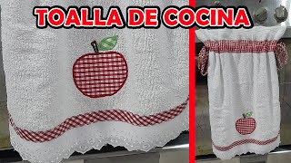 TOALLA DE COCINA CON APLIQUE DE MANZANA [upl. by Kemeny]