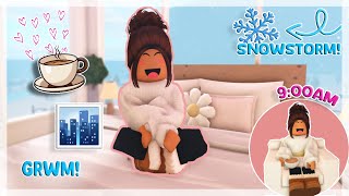 SNOWSTORM day routine in my NEW apartment  moving ep2  Bloxburg Family Roleplay wvoices [upl. by Anil]